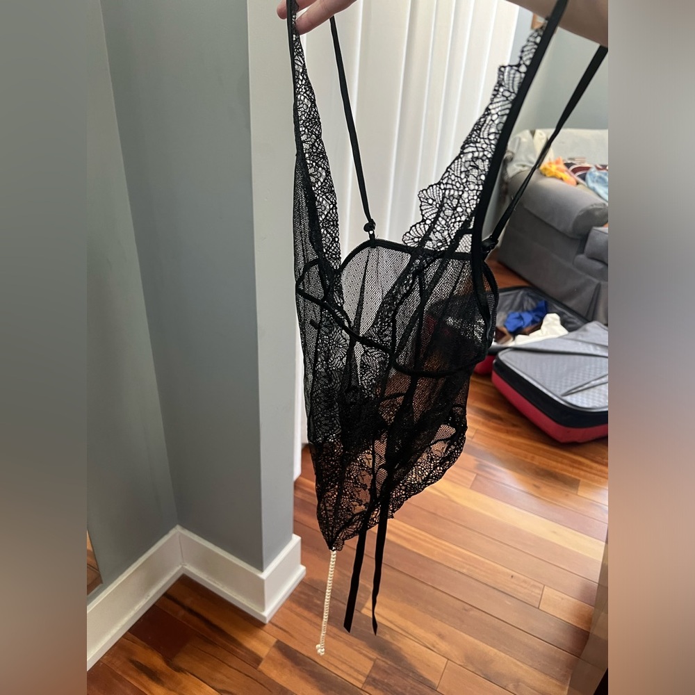 Lace pearl string body suit Anya Lust